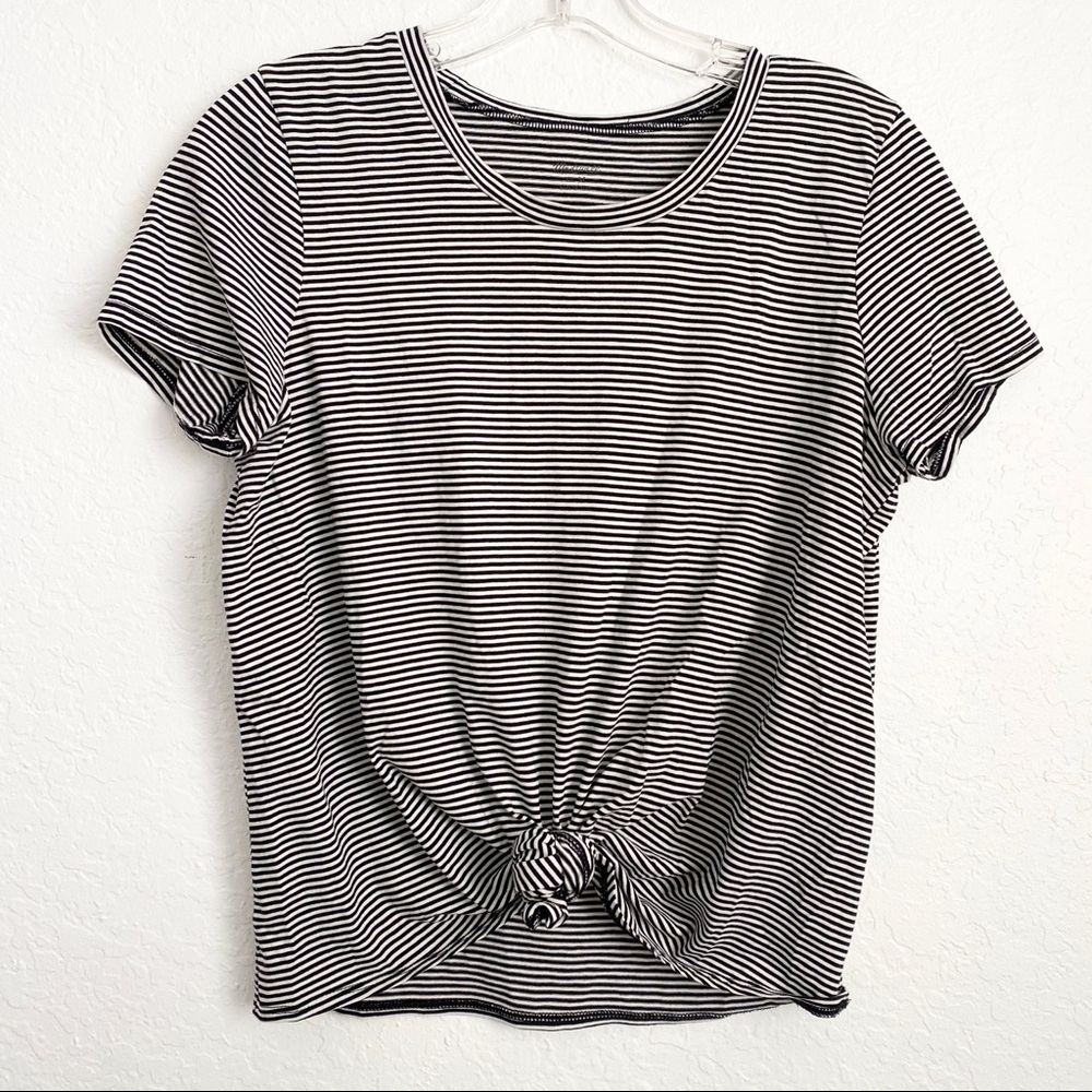 Madewell Stripe Knot Front Tee M